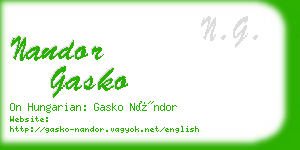 nandor gasko business card